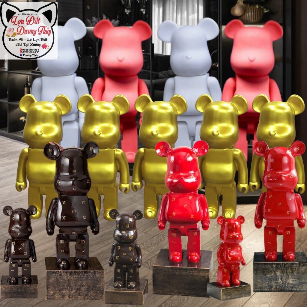 [Kèm ảnh thật, video] Gấu BearBrick / Gấu bạo lực / Tượng gấu trang trí giá rẻ