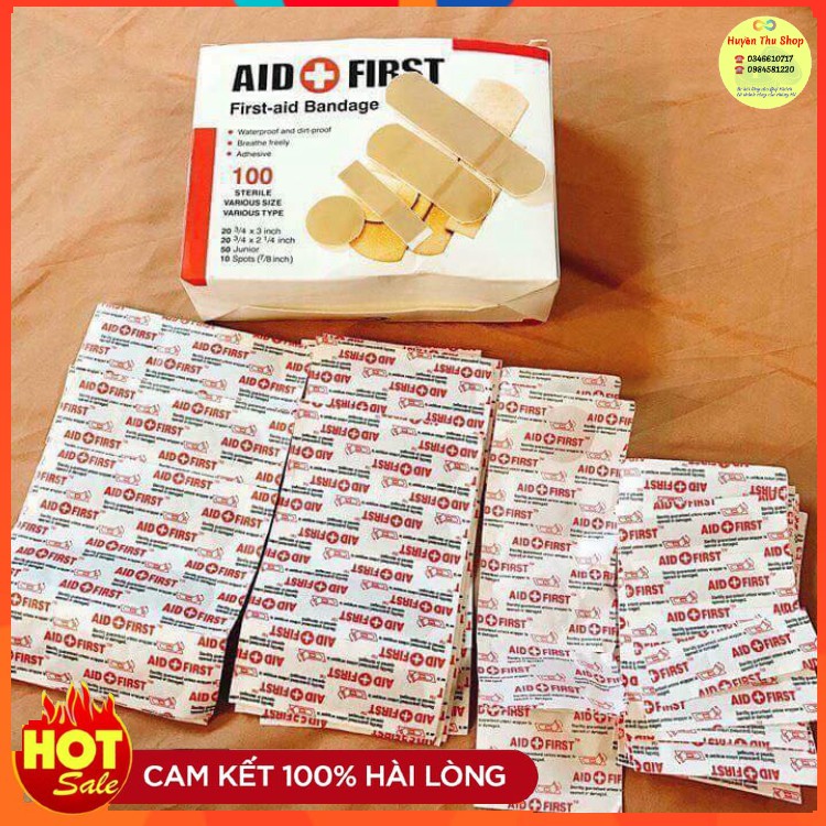 [Siêu sale] Hộp 100 miếng dán vết thương Y tế - 4 kích cỡ