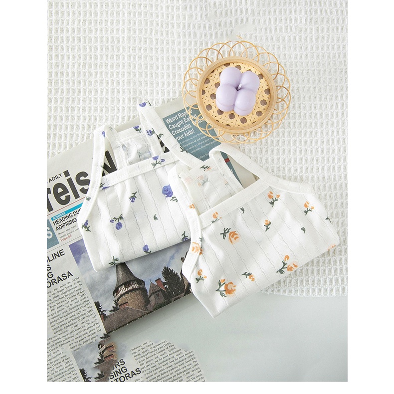 &lt;cutepethome&gt;Áo Hai Dây Họa Tiết Hoa Thời Trang Mùa Hè Cho Thú Cưng