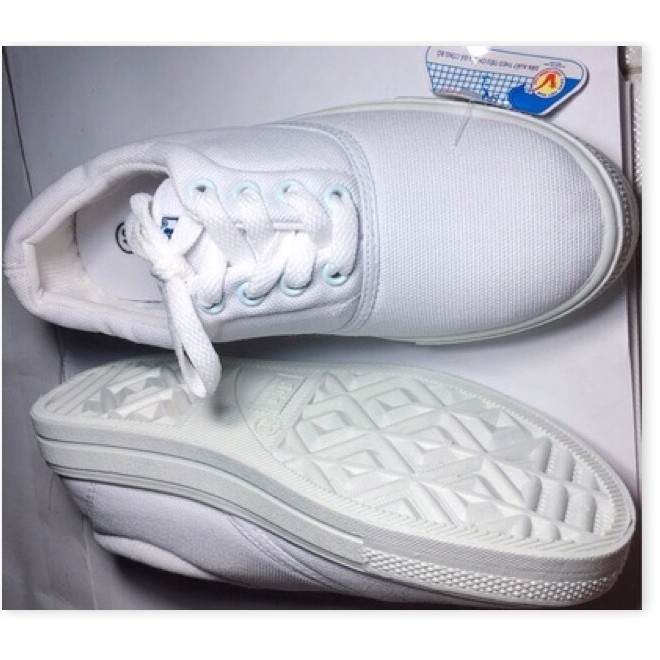 Giày bata trắng asia nam cột buộc dây và xanh đen đi học đi lễ