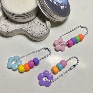 Móc khoá hạt cườm bông hoa vintage