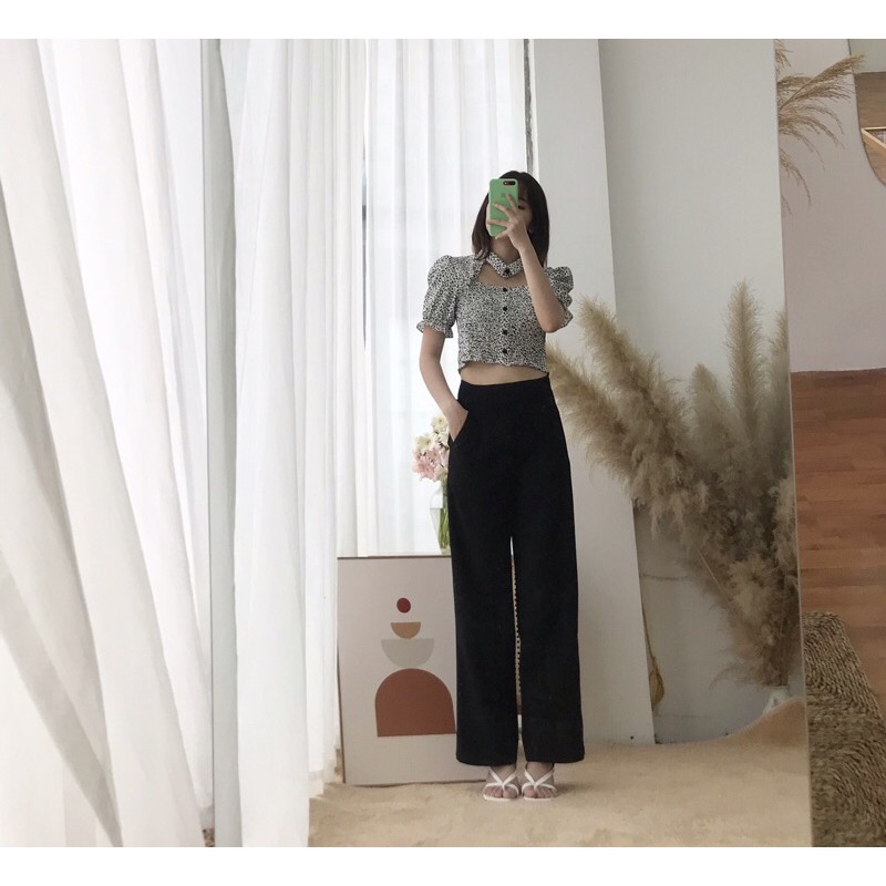 [Ảnh thật] Quần ống suông hách dáng [Tặng Kèm Scrunchies]