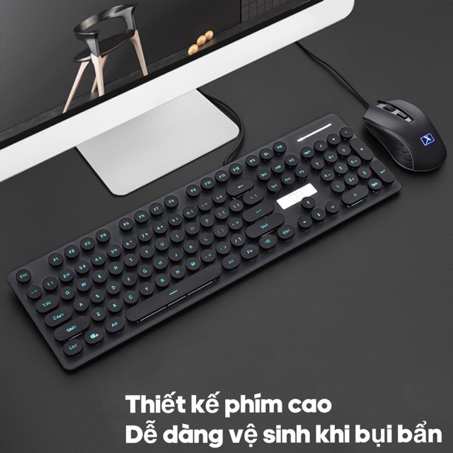 [ BÀN PHÍM LOẠI 1 ] COMBO Bộ Bàn Phím Và Chuột Có Dây Cao Cấp N518 Pro có đèn LED | BigBuy360 - bigbuy360.vn