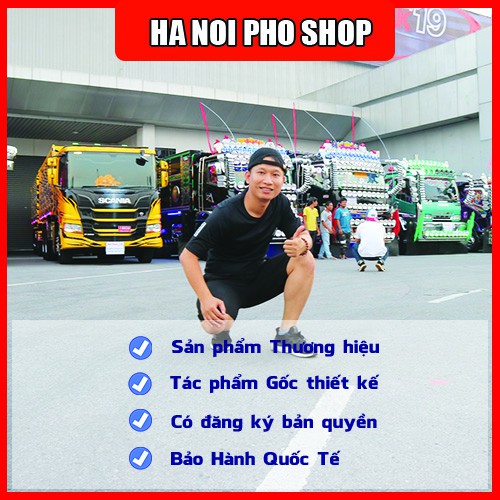 03 Tem HINO Thái - Đi Yêu Nghề, TikTok Xe Tải phản quang chống nước - HNP Studio Shop