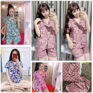Combo 5 bộ pizama kate siêu yêu - hình shop tự chụp