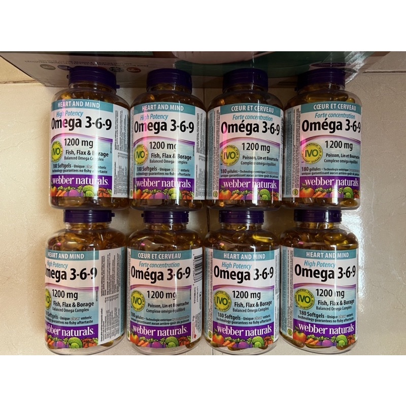 Webber Naturals Omega 3-6-9 1200mg 180 viên OMEGA369 WEBBER NATURALS hàng CANADA