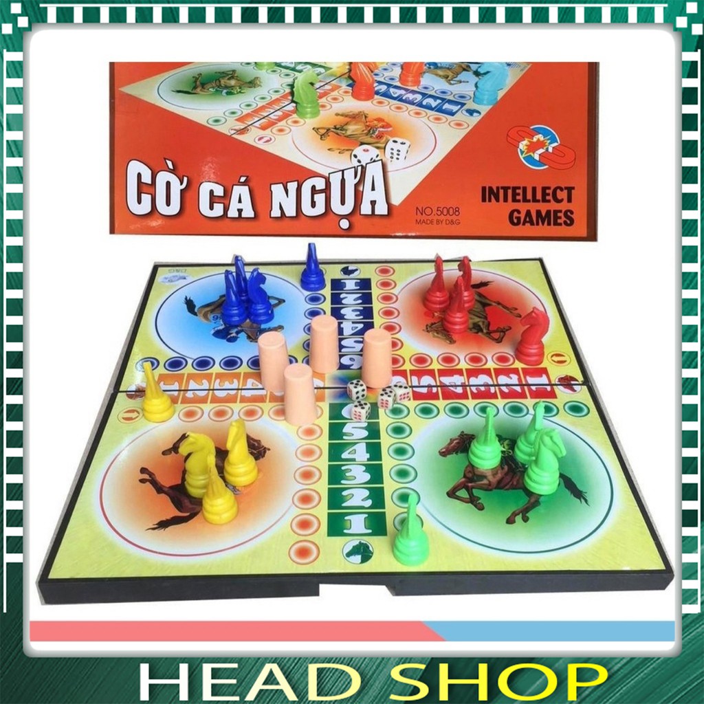 BỘ BÀN CỜ CÁ NGỰA ĐẾ NAM CHÂM, ĐỒ CHƠI HỘP CỜ CÁ NGỰA 28*28CM CHO BÉ HEADSHOP