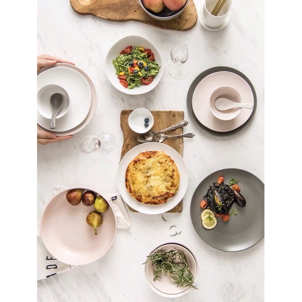 Bộ bát đĩa Ceylon Island mix 3 màu hồng nâu trắng cao cấp 46món, 20,28,38 món và 12 món