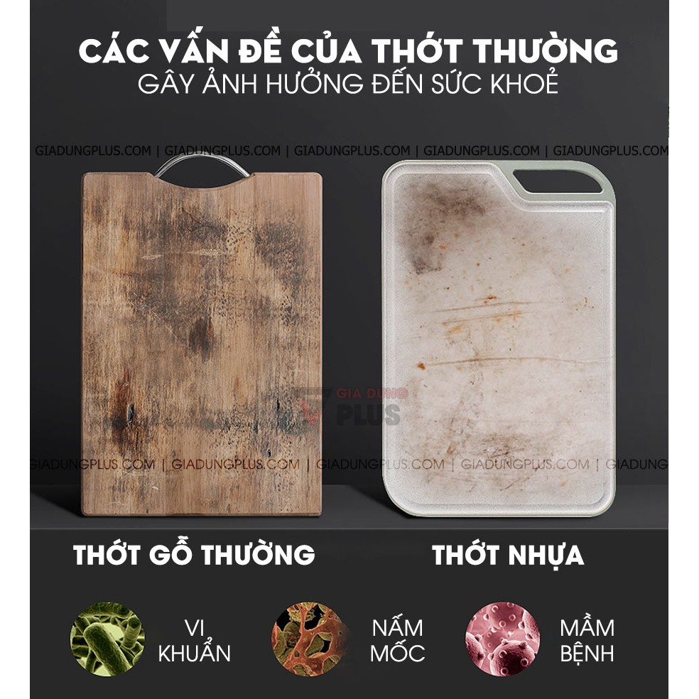 Thớt hai mặt ❤️FREESHIP❤️ Thớt gỗ mun nguyên tấm nhập khẩu &amp; INOX 304 cao cấp JIANXIA chính hãng (JX-027)