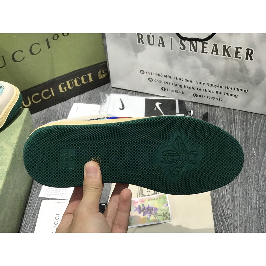 Siêu Phẩm Giày Thể Thao Sneaker Gu..CCi Xanh Đính Đá SIêu Xinh Cao Cấp Ảnh Thật + freeship + Tặng Tất