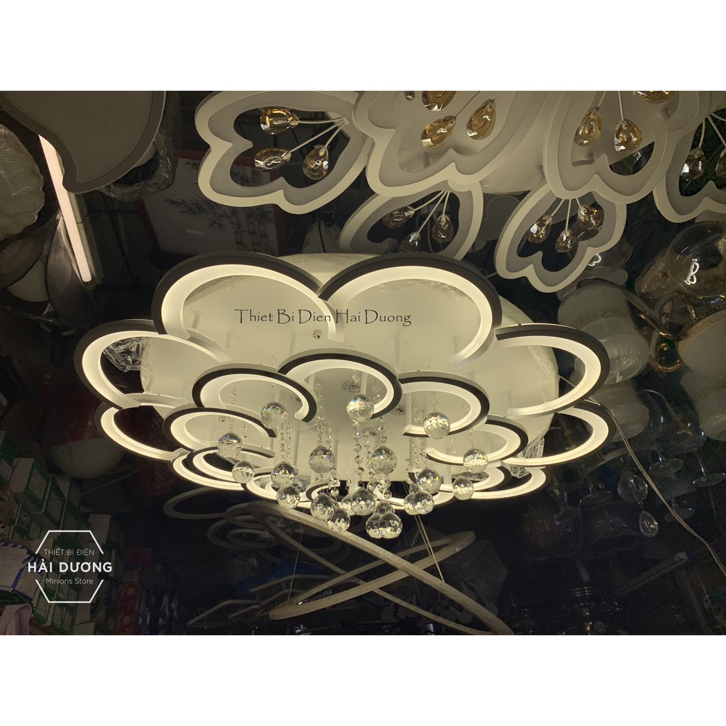 Đèn LED ốp trần hình hoa pha lê 16-20 cánh NT023 3 chế độ ánh sáng - Có điều khiển Từ Xa - Bảo Hành 1 Năm - Có Video