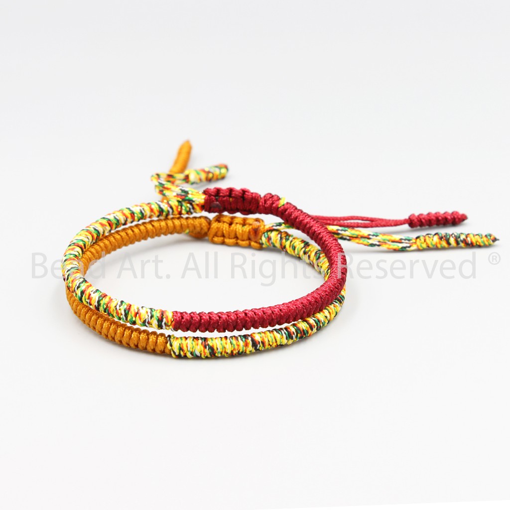 Combo 2 Vòng Tay Dây Ngũ Sắc Thắt Chỉ Màu Tibet Handmade, Vòng Tay Phong Thuỷ, Chuỗi Hạt S48 - Bead Art