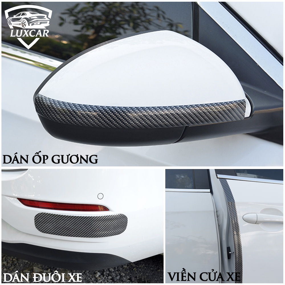 Nẹp dán cao su da vân carbon cao cấp LUXCAR chống trầy xước,làm đẹp xe ô tô | BigBuy360 - bigbuy360.vn