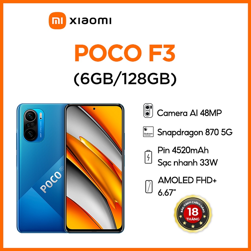 Điện Thoại Thông Minh Xiaomi Poco F3 - Hàng Chính Hãng