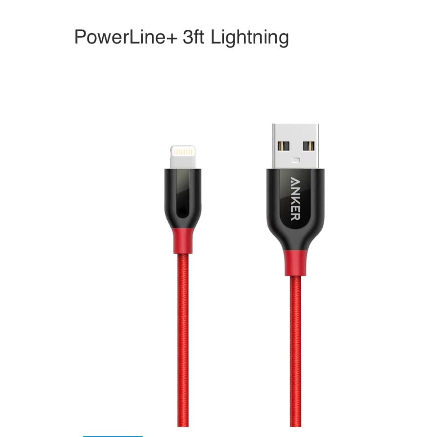 Dây Cáp Sạc Anker Powerline Price + Lightning Mfi Bện Nylon Dài 3ft / 0.9 M Màu Đỏ