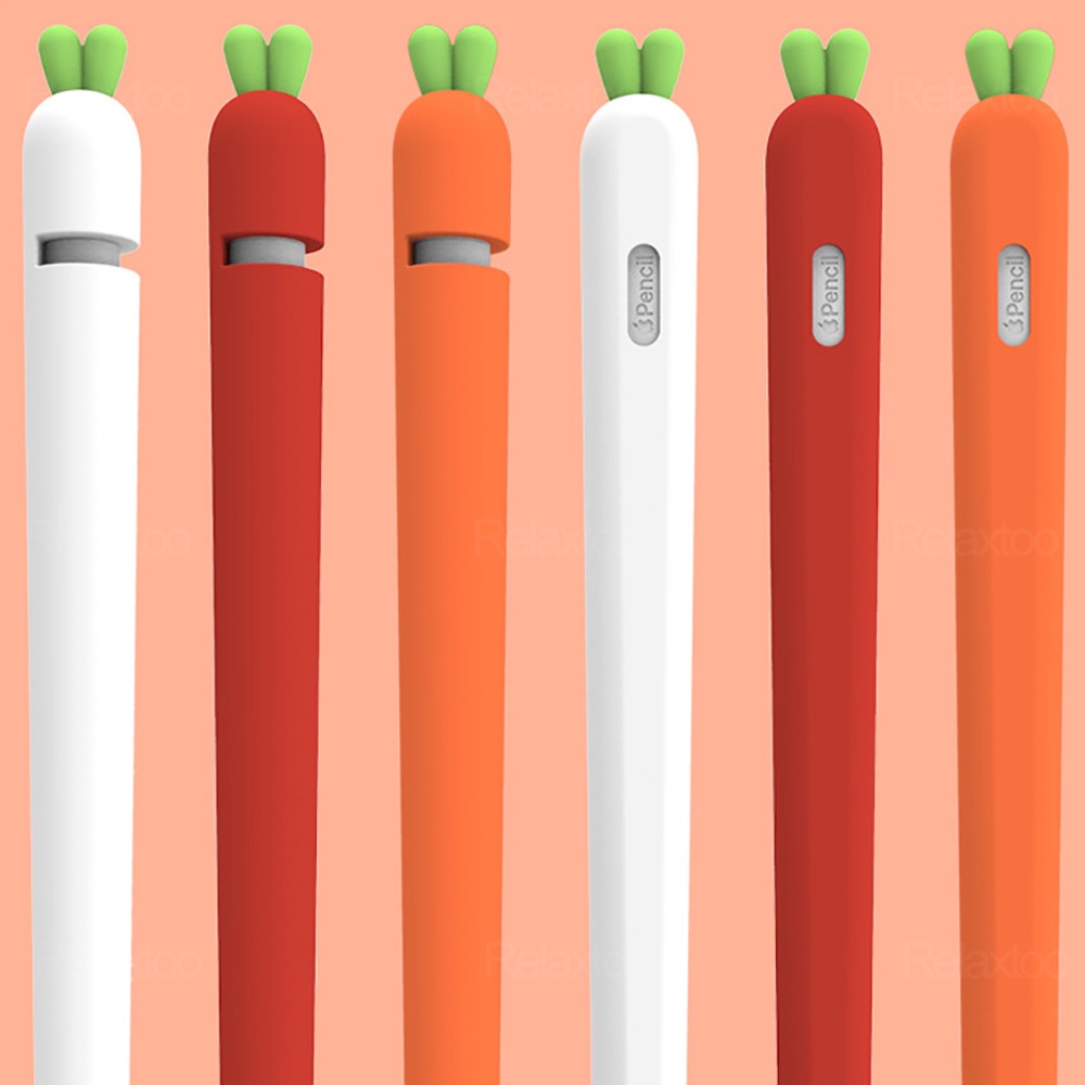 Vỏ bọc bảo vệ bút cảm ứng Apple Pencil 2/1 bằng silicon hình củ cà rốt dễ thương | BigBuy360 - bigbuy360.vn
