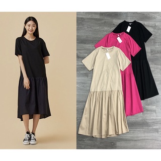 Đầm dài jaju midi thun phối kate 3 màu kami