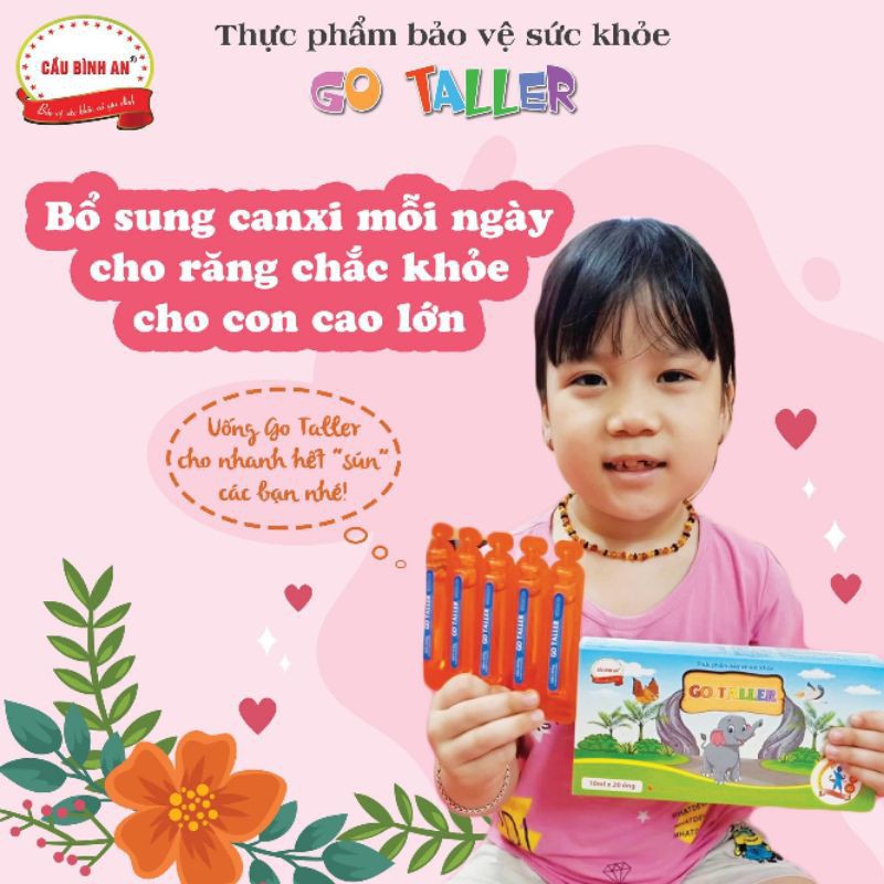 Go Taller Cầu Bình An. Bổ sung Canxi, Vitamin K2, Vitamin D3, DHA. Giúp trẻ phát triển chiều cao, thông minh, khỏe mạnh