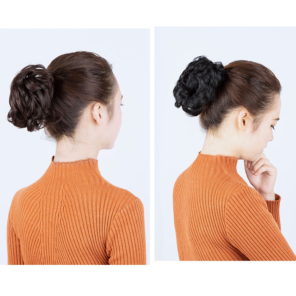 SmileFairyCC【COD &amp; Hàng Có Sẵn】Búi Tóc Giả Đuôi Ngựa Bằng Sợi Tổng Hợp Co Giãn Dành Cho Nữ