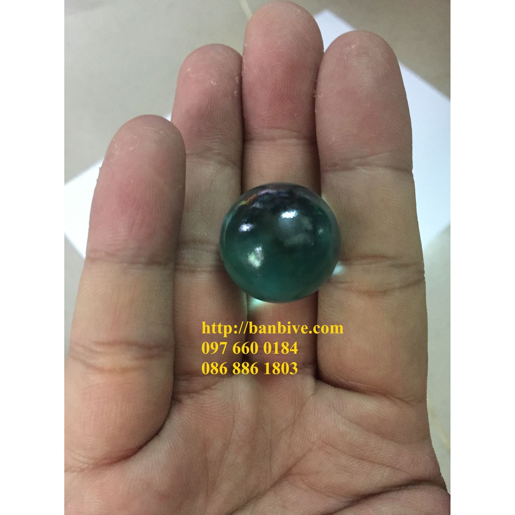 Bi ve - bộ viên bi thủy tinh xanh lục cực đẹp loại to 22mm bộ 10 viên