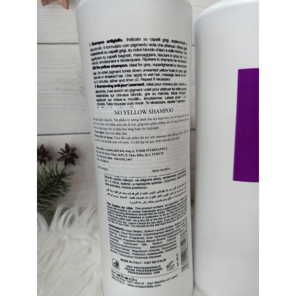 Dầu gội khử vàng,dầu gội tím khử vàng fanola chai triết 300ml ,1000ml