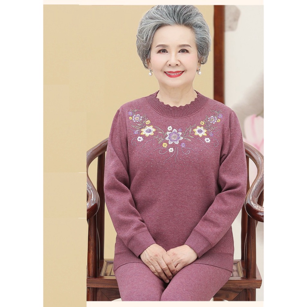 Bộ đồ mặc nhà cho người già, bộ nỉ bà_hàng sẵn
