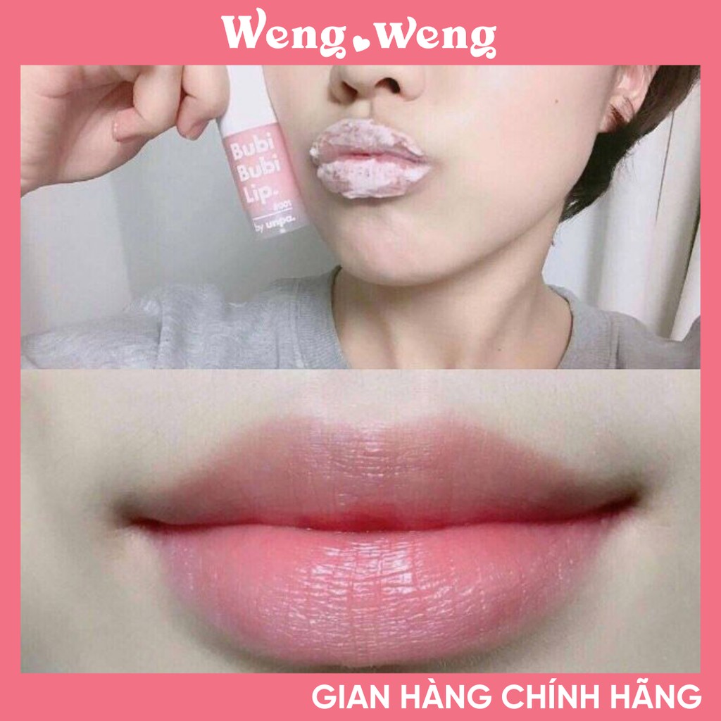 (Mẫu mới 2021) Tẩy da chết môi Unpa Bubi Bubi Lips