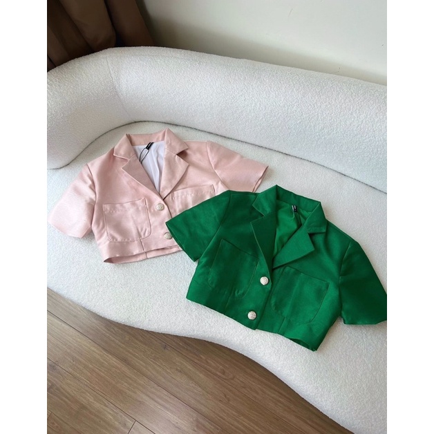 Áo crop jacket & quần short mini boxer