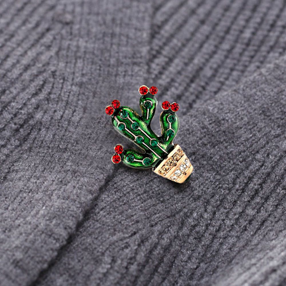 FORBETTER Leaf Flower|Sweater Pin Cactus Style Scarf Clip Brooch Pin