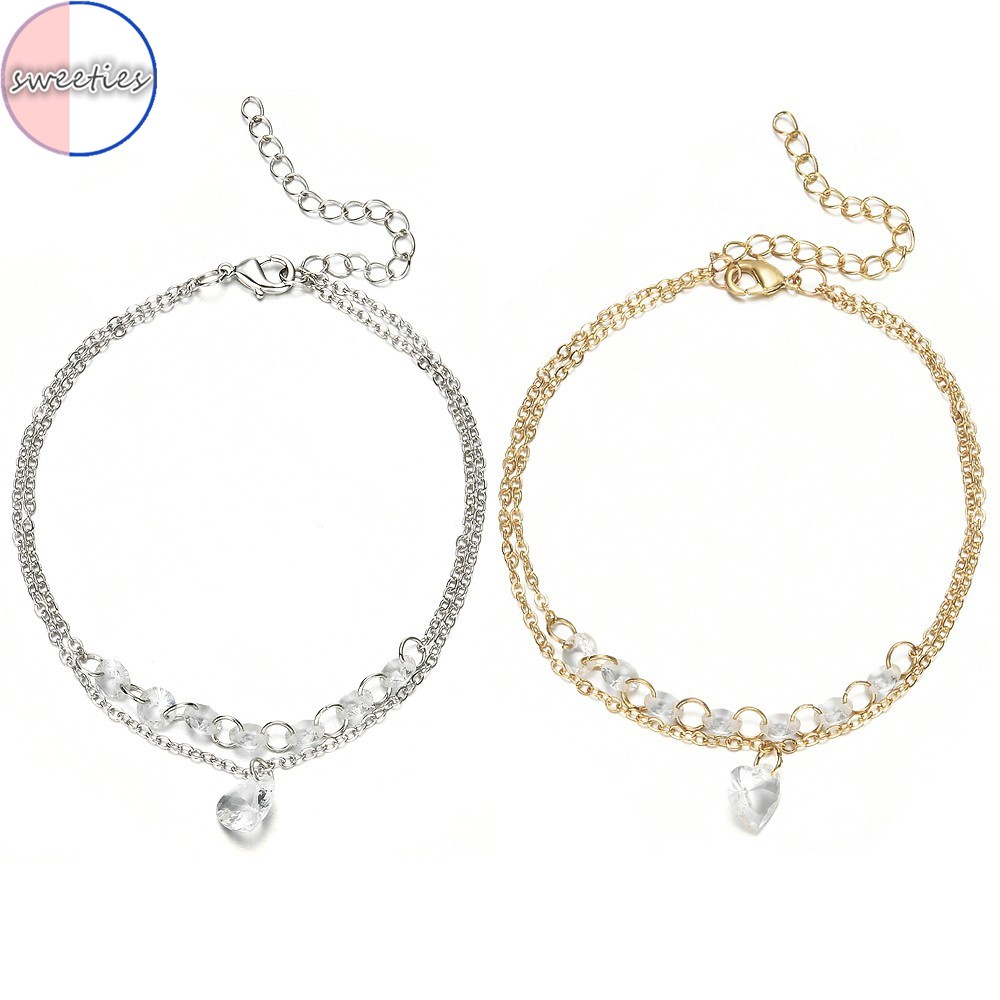 Vòng Tay Hai Lớp Đính Đá Pha Lê Phong Cách Retro Cho Nữ