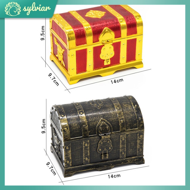 Hộp Đồ Chơi Kho Báu Cướp Biển Màu Vàng Có Khóa Dành Cho Trẻ Em