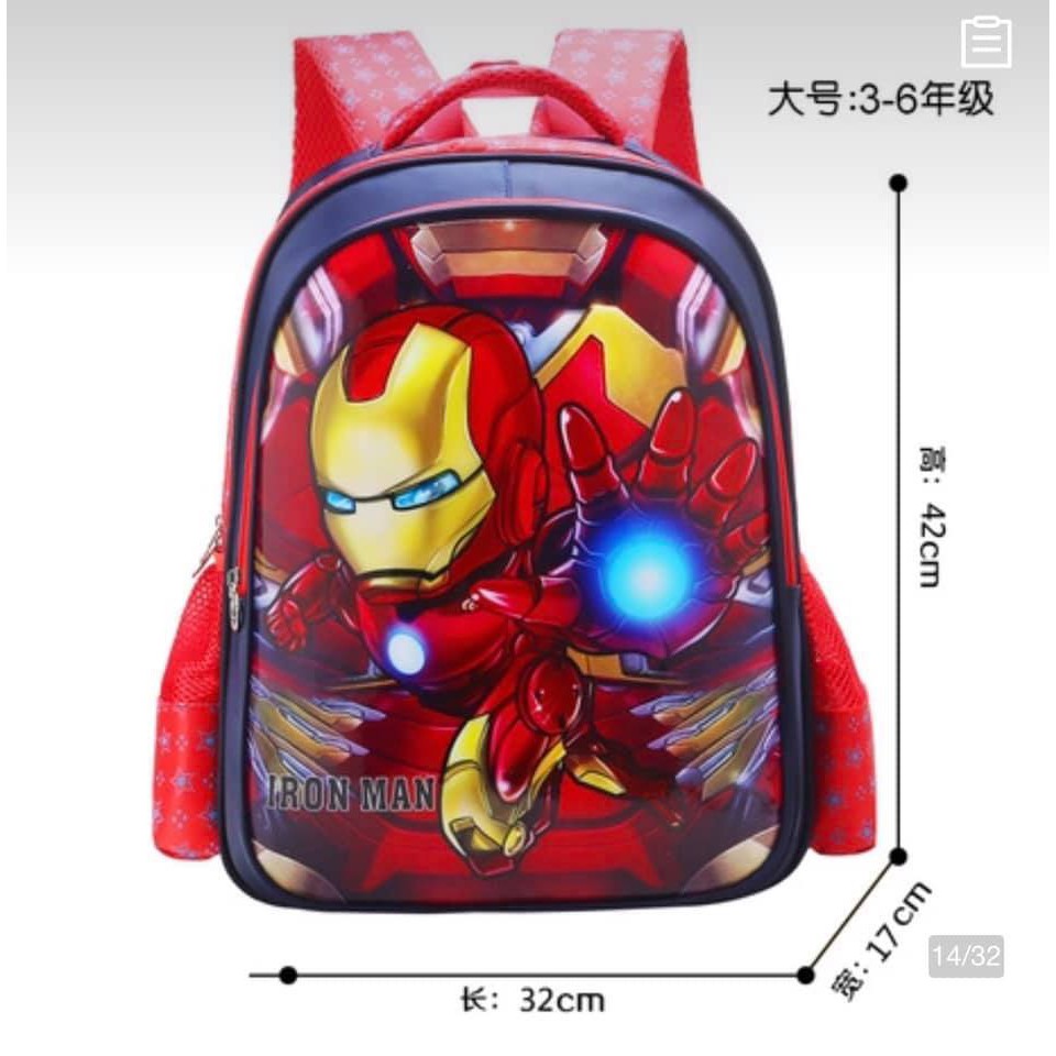 Balo cho bé tiểu học siêu nhân iron man siêu bền đẹp!