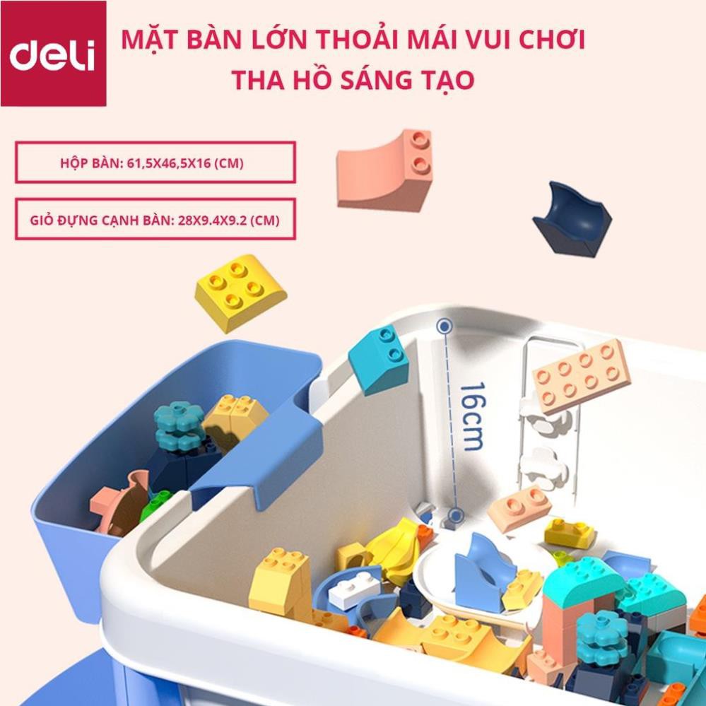 Bộ bàn ghế đồ chơi xếp hình cho bé Deli - có thể gấp gọn làm bàn học - 74541 [Deli]