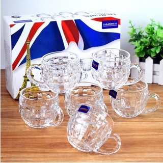 Bộ 6 cốc thủy tinh cao cấp có quai