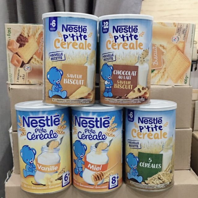 Bột lắc sữa Nestle Pháp hộp 400g đủ vị