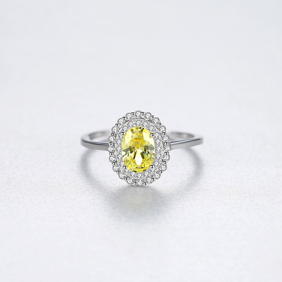 Nhẫn Bạc Nữ Đá Màu Vàng Sang Trọng Qúy Phái N2397 - Bảo Ngọc Jewelry