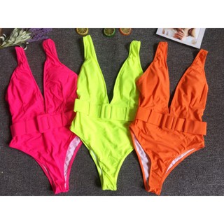 bikini xẻ ngực phối belt dạ quang