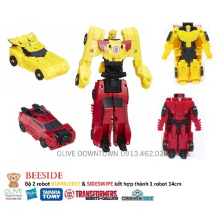 Robot BEESIDE 14cm láp ráp từ 2 Robot Bumblebee & Sideswipe - TRANSFORMERS Combiner Force
