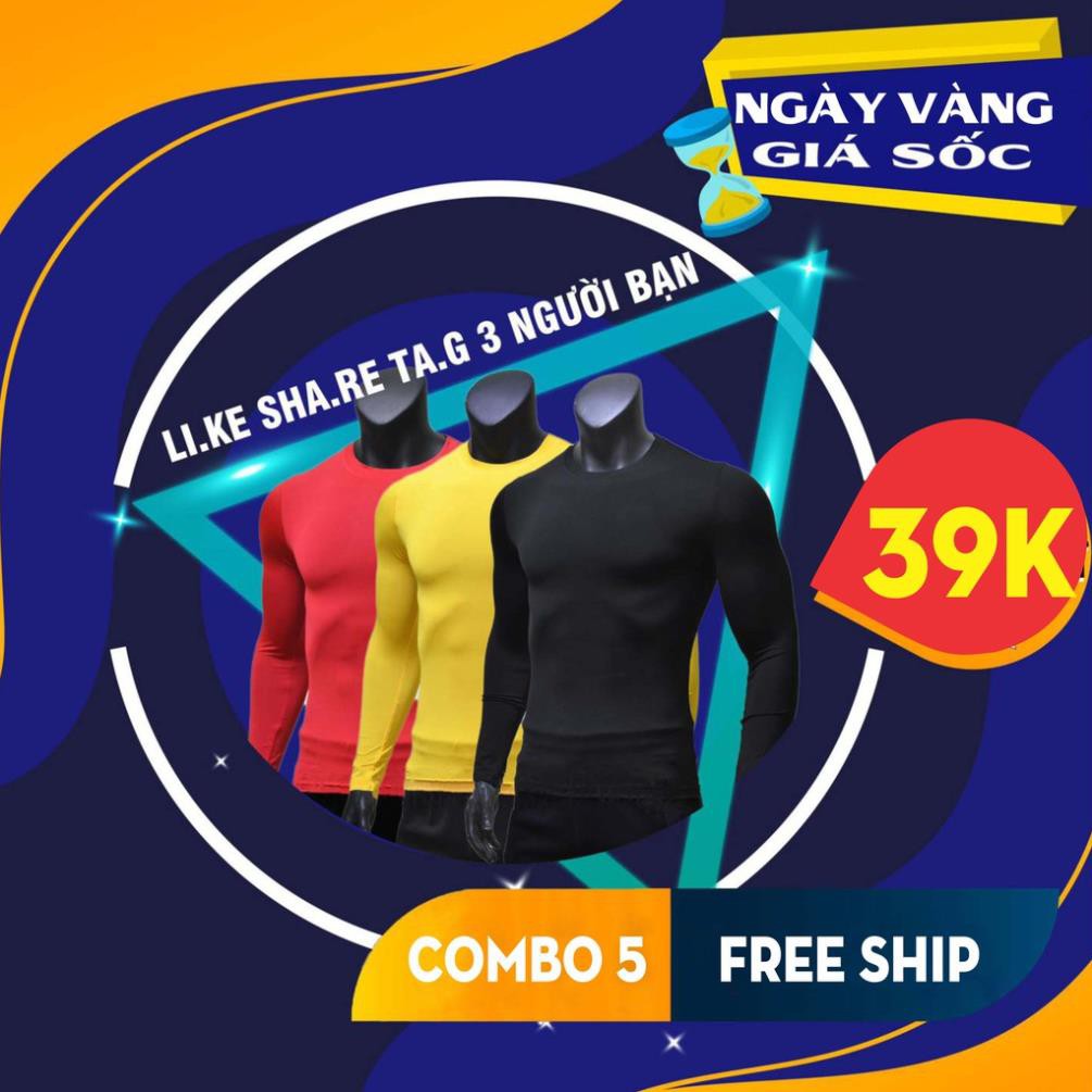 Áo body, áo giữ nhiệt bóng đá nhiều màu sắc, chất liệu co dãn 4 chiều cao cấp.