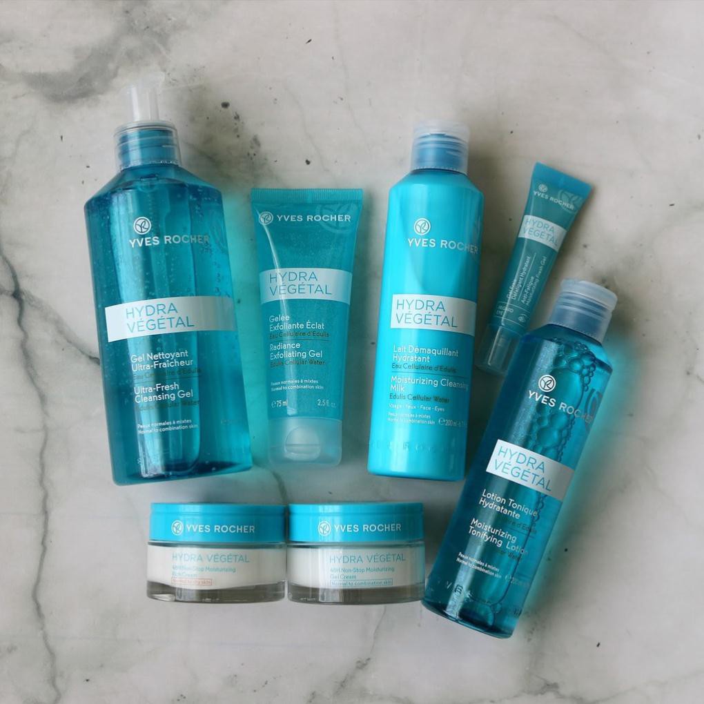 YvR_Gel rửa mặt cấp nước 390ml/125ml Hydra vegetal Yves Rocher cho da thường, da hỗn hợp