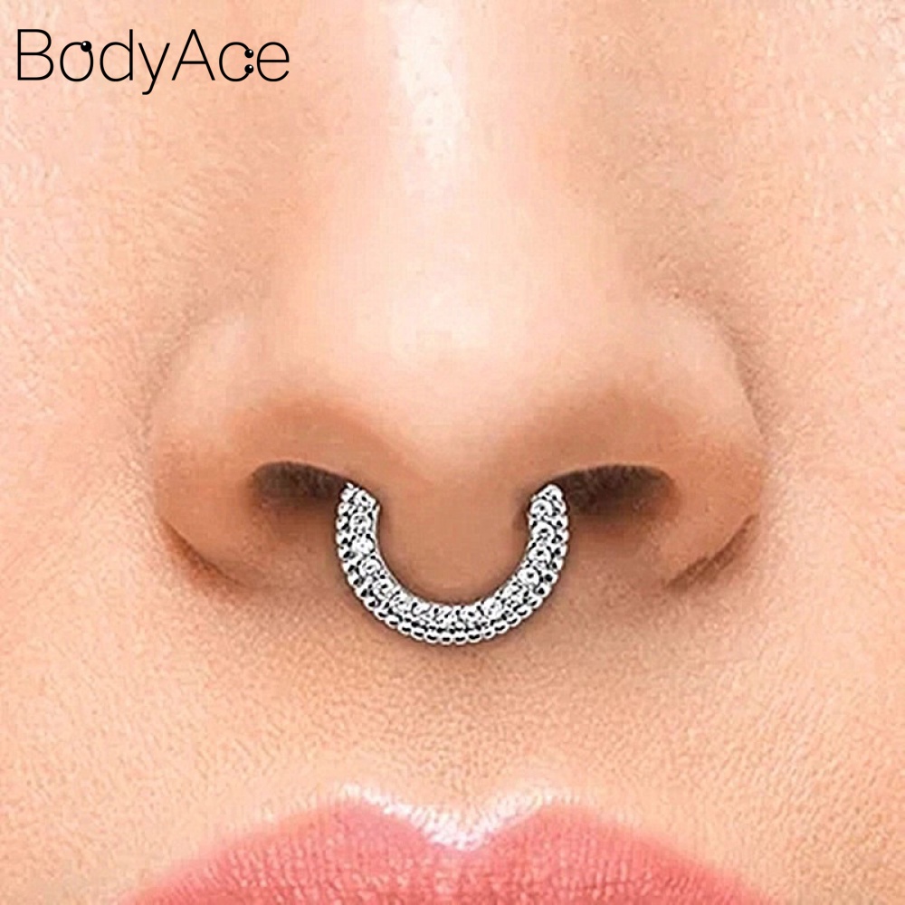 Khuyên mũi đính đá phong cách Ấn độ sang trọng 16g