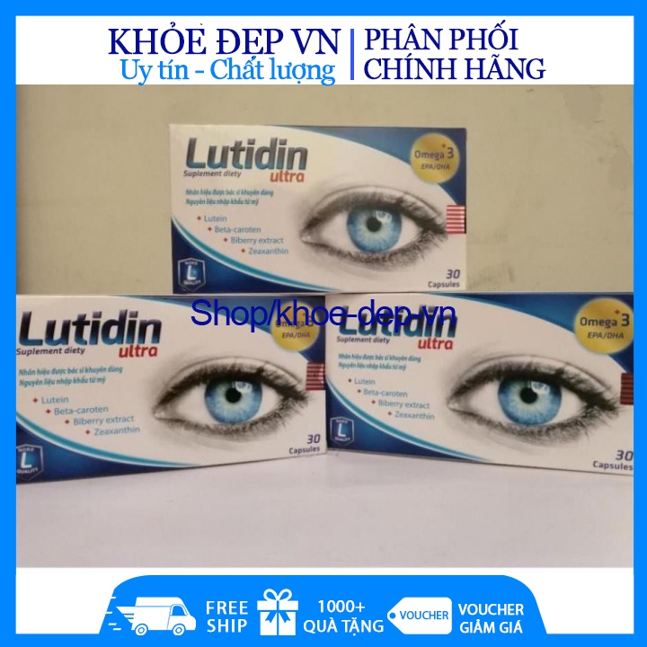 HSD 2023 - Lutidin Ultra - Bổ sung dinh dưỡng cho mắt (10 viên/vỉ x 3 vỉ/hộp)