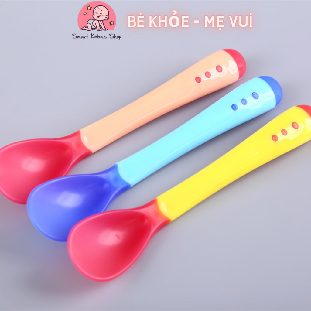 Thìa Ăn Dặm Đầu Silicol Mềm Có Báo Nóng, An Toàn Cho Bé