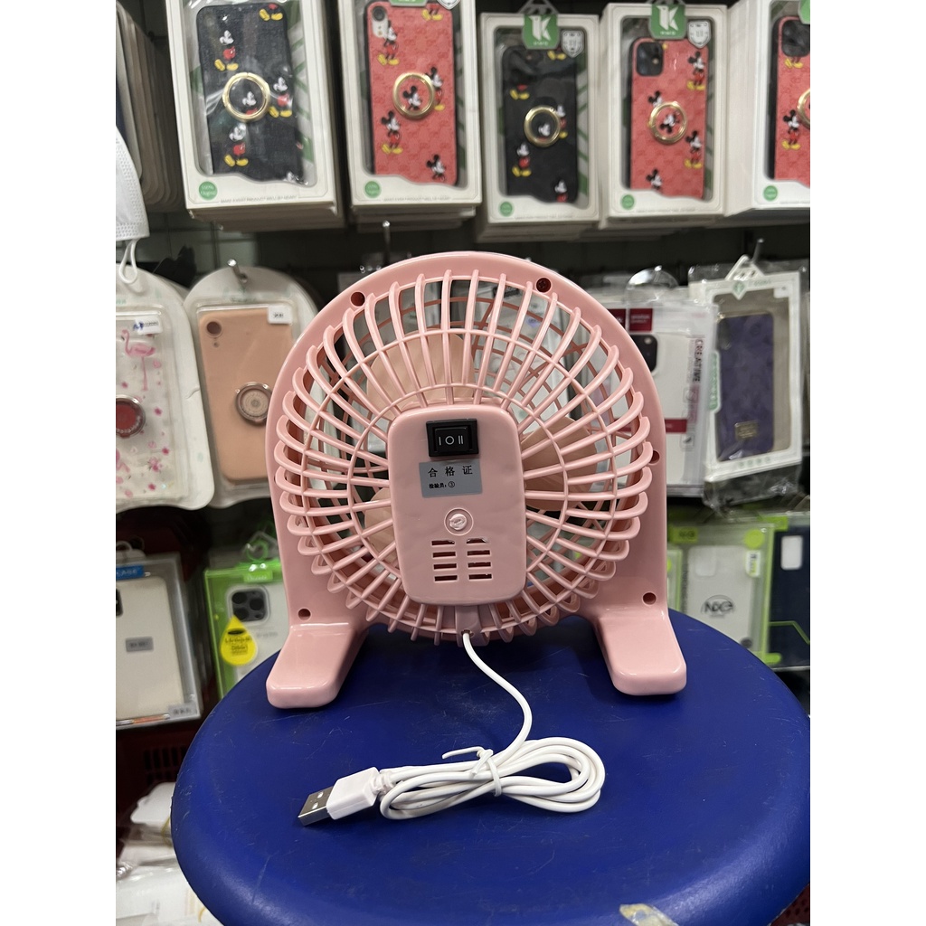 [quạt sạc] Quạt Điện Để Bàn Văn Phòng/Ký Túc Xá Cỡ Nhỏ Cắm Sạc USB Tiện Dụng C180, có nút công tắc bật tắt