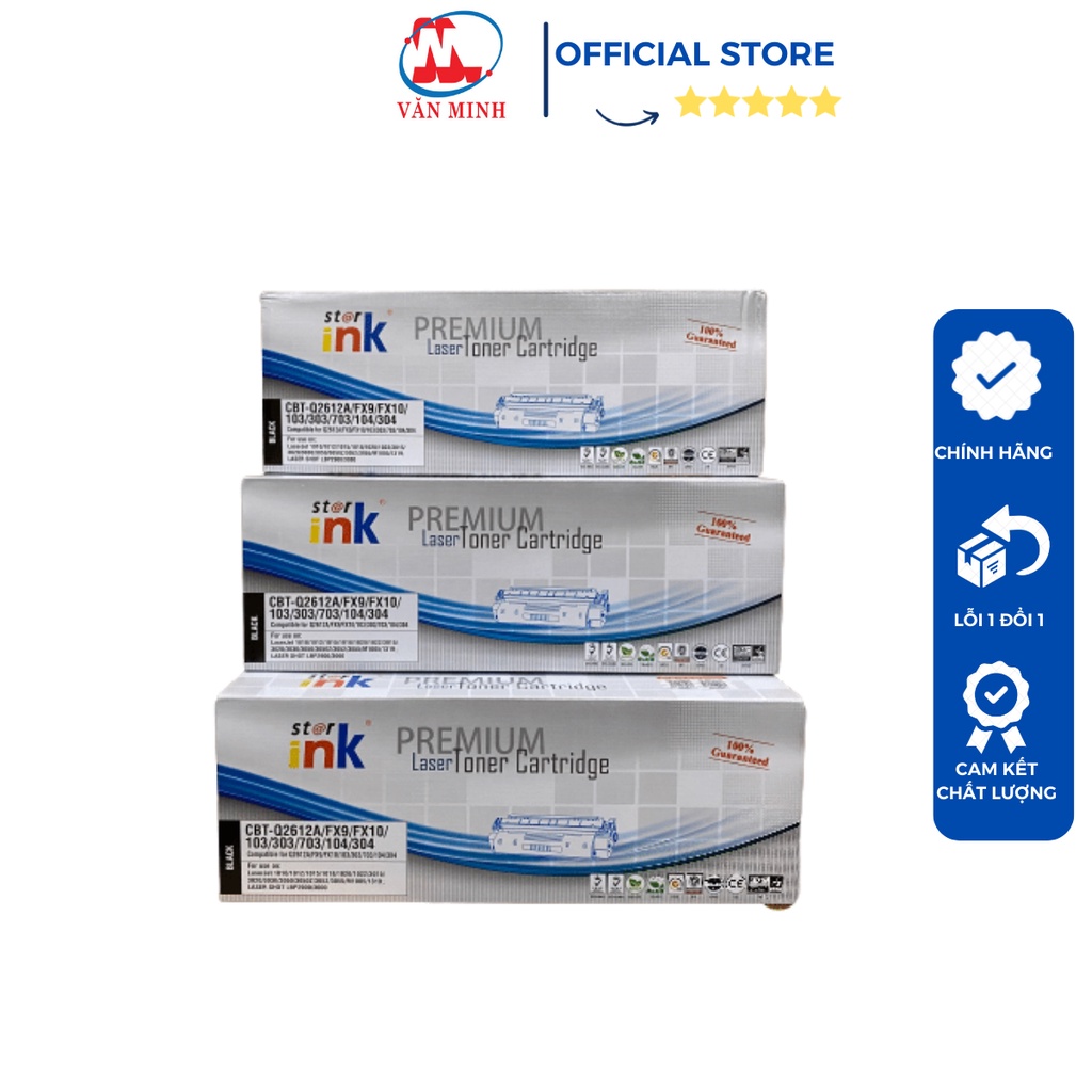Hộp mực máy in Canon 2900, hộp mực  12A hàng Star Ink, có lỗ đổ mực thải, full hộp