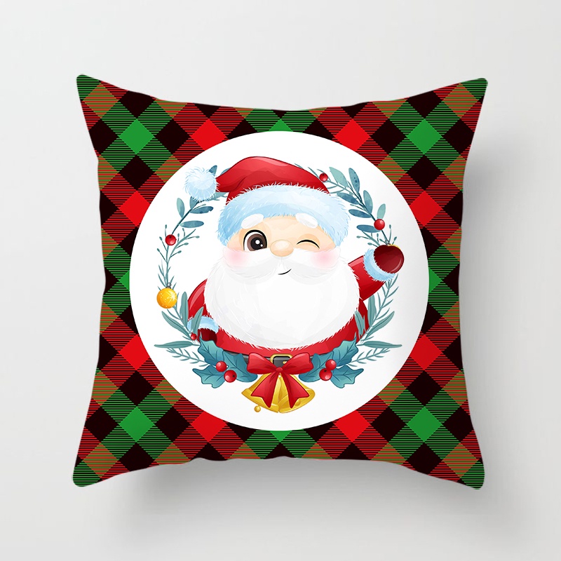 Christmas pattern pillow case family sofa pillow case bedroom cushion cover home decoration (45cmx45cm