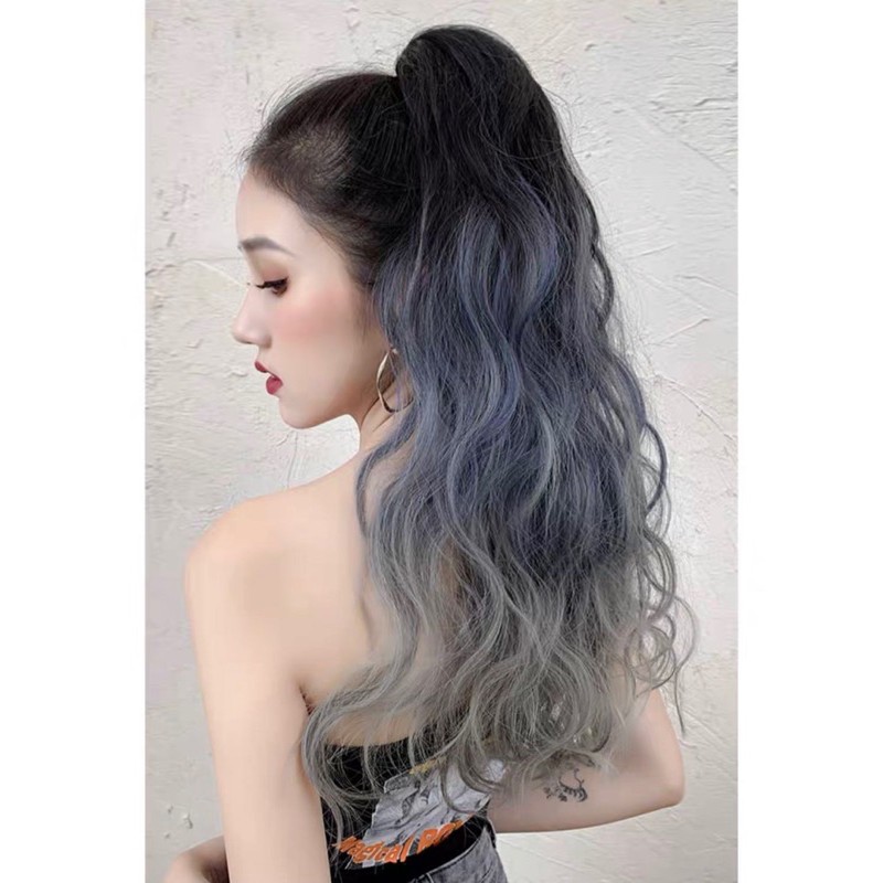 tóc giả ngoặm ❤️freeship 50k❤️ tóc giả ngoặm xù kẹp omber 3 màu y ảnh
