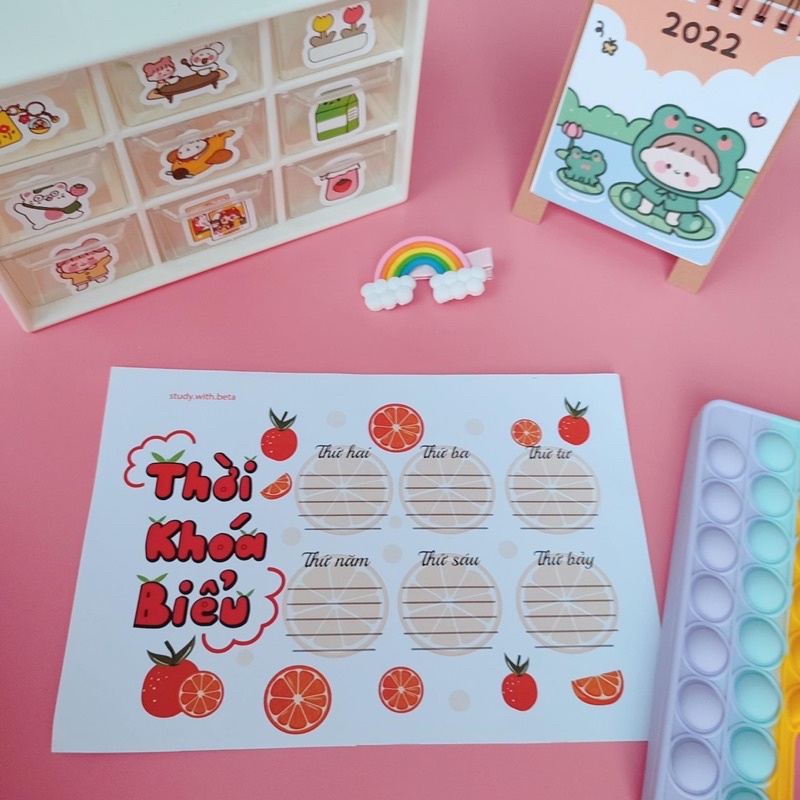 SET 3 TỜ THỜI KHOÁ BIỂU KẺ KHUNG SẴN HÌNH DỄ THƯƠNG