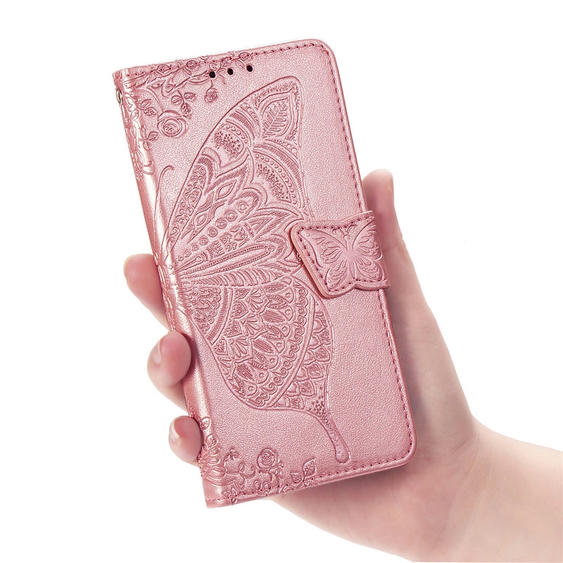 Flip Case Flip Case OPPO A91 F15 K3 A9 A5 2020 F11 F9 Pro A3S Leather Cases Butterfly Embossed Wallet Card Holder Phone Cover