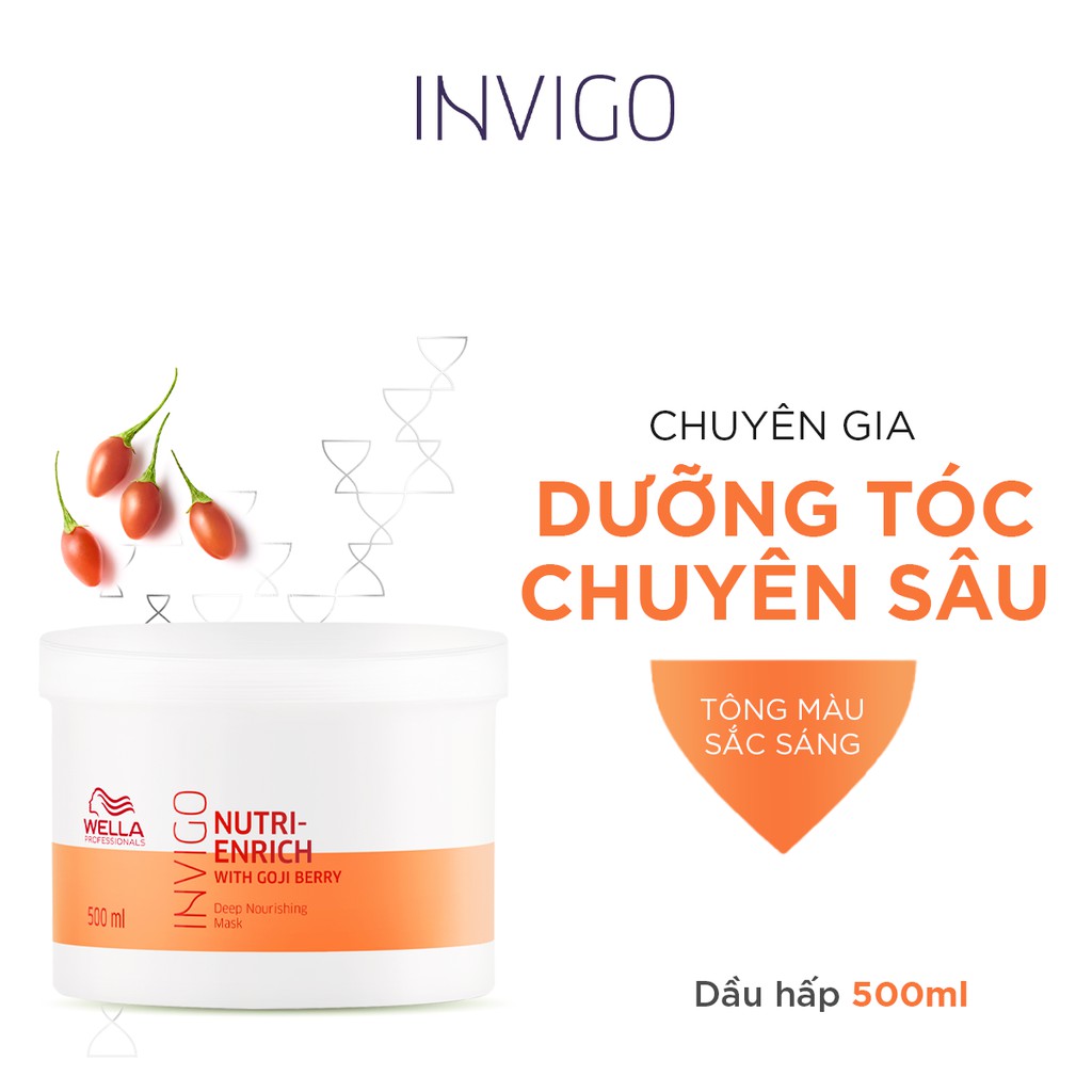 Dầu Hấp Wella Invigo Tăng Cường Dưỡng Chất, Phục Hồi Tóc Khô Xơ Nutri Enrich Mask